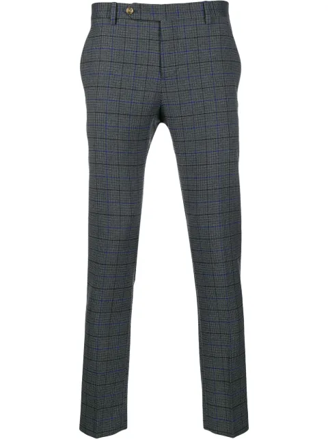 Entre Amis slim-fit checked trousers