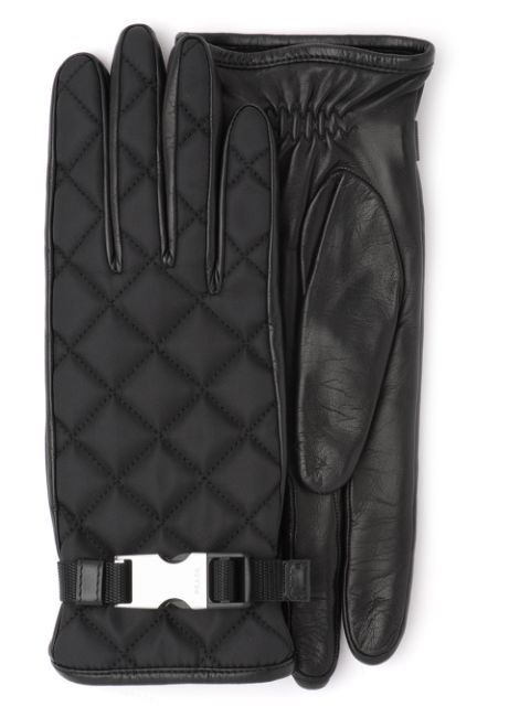 Prada quilted buckle gloves