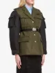 Prada contrast-sleeve belted coat