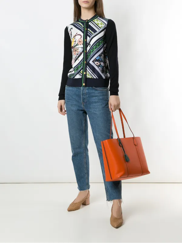 tory burch silk front cardigan