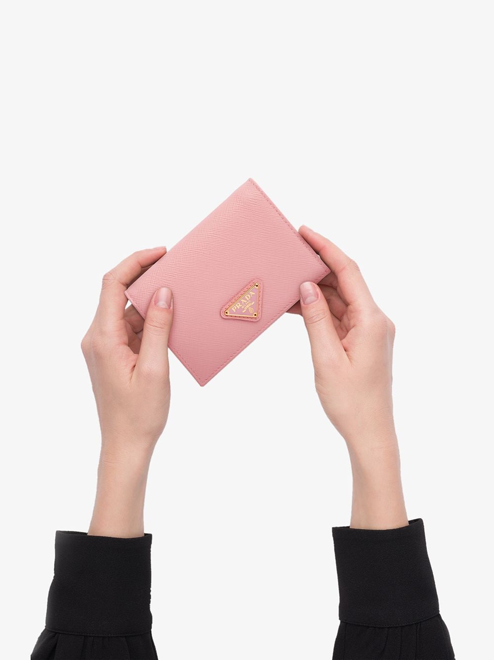 Shop Prada Small Bi-fold Wallet In Pink