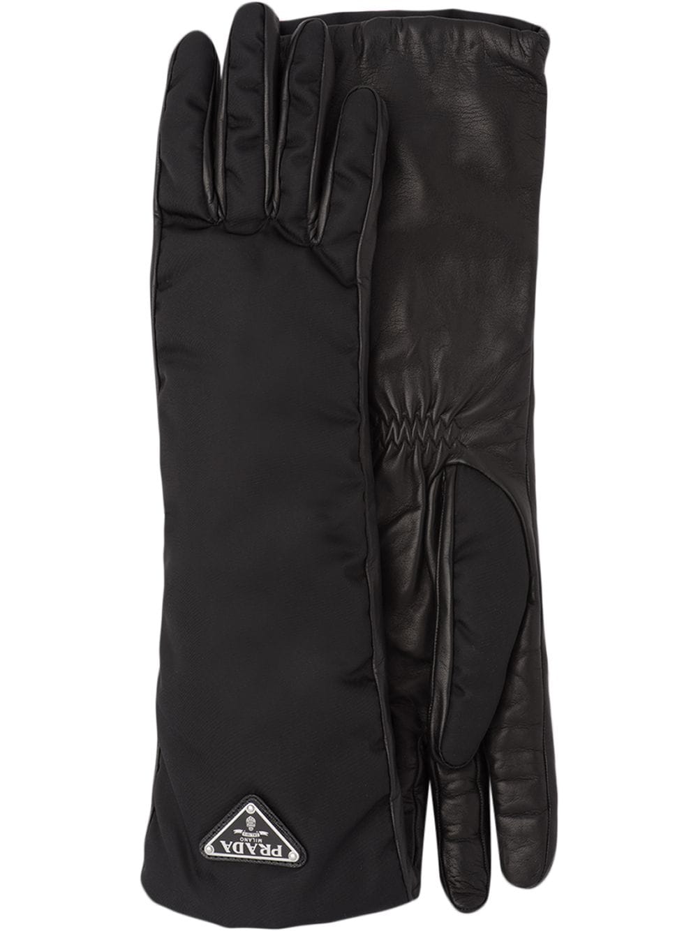 Shop Prada Triangle-logo Gloves In Black