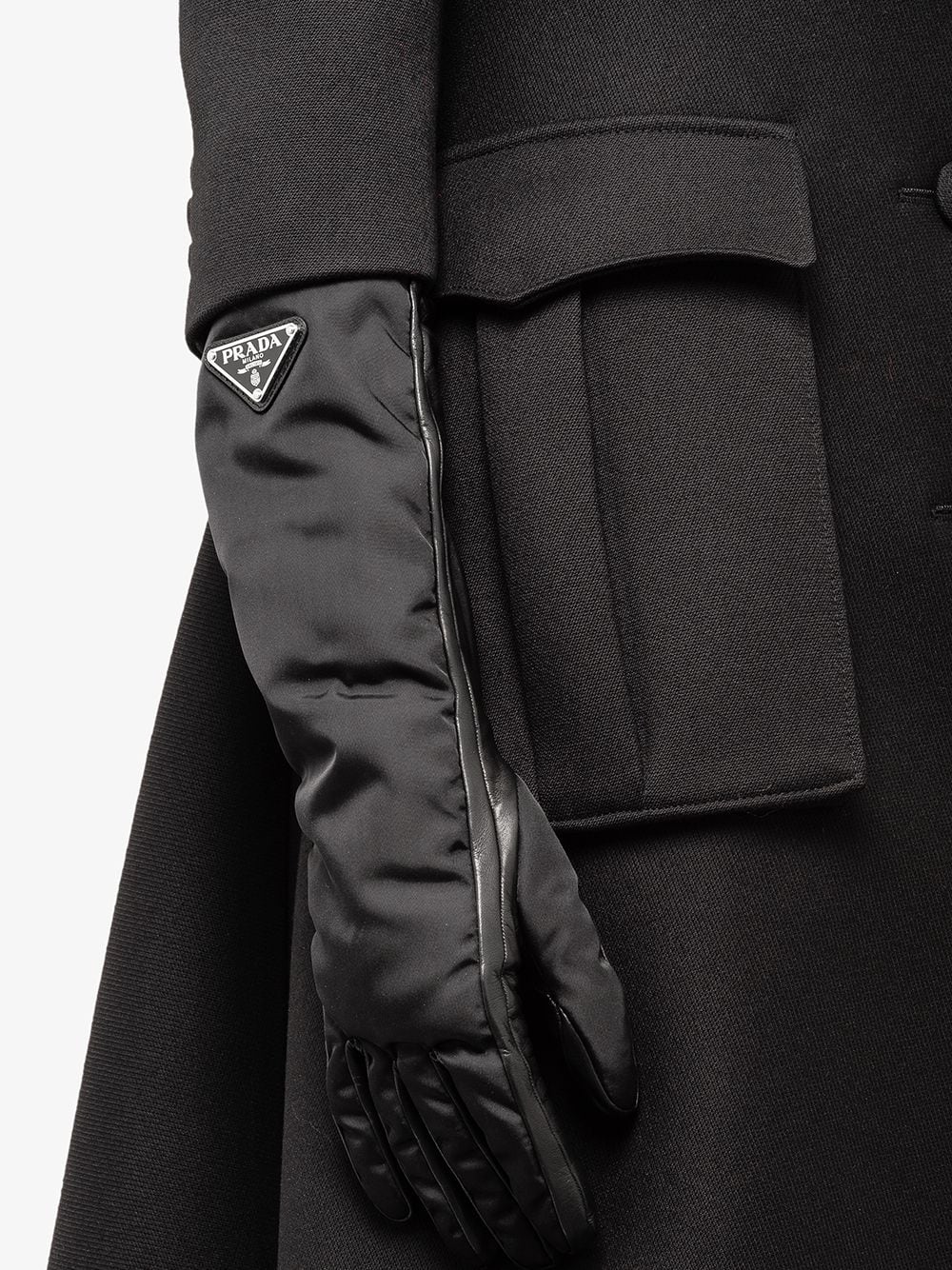 Shop Prada Triangle-logo Gloves In Black