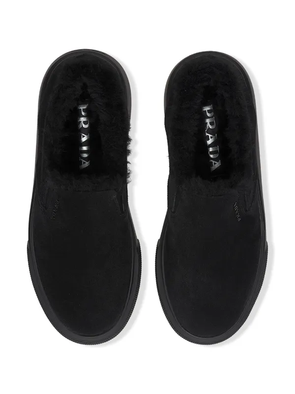 prada shearling lined sneakers
