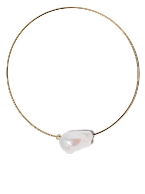 Mizuki 14kt yellow gold pearl and diamond necklace