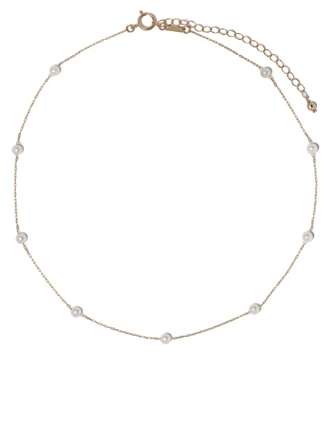 Mizuki 14kt yellow gold Akoya pearl short necklace