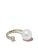 Image 1 of Mizuki 14kt yellow gold pearl and diamond ring