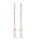 Mizuki 14kt gold Sea of Beauty diamond pearl long earrings