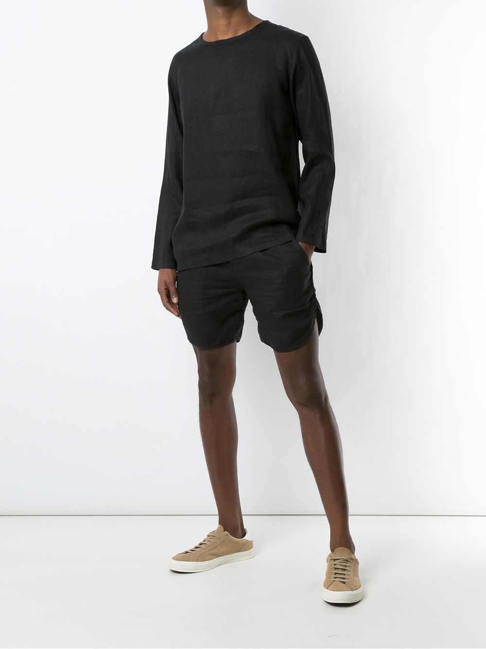 Handred Linnen shorts - Zwart