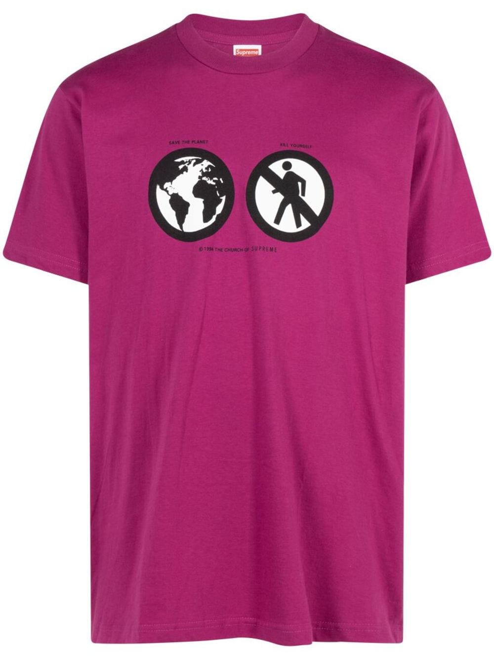 Supreme Save The Planet cotton T-shirt - Pink