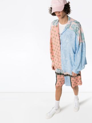 paisley and star print oversized shirt展示图