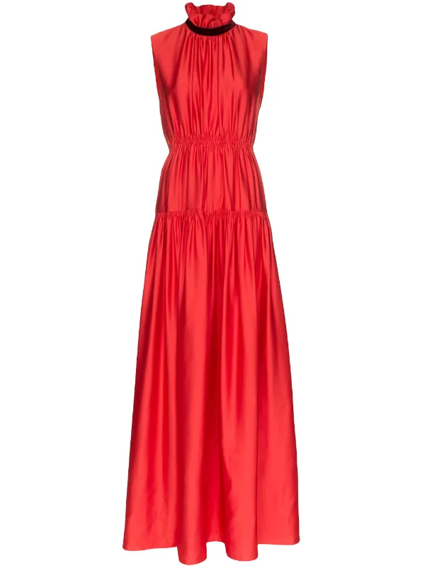 red silk gown