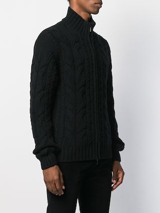 zipped cable knit jumper展示图