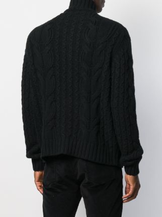 zipped cable knit jumper展示图