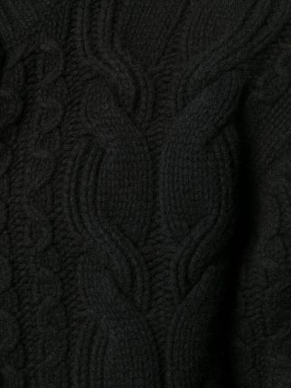 zipped cable knit jumper展示图