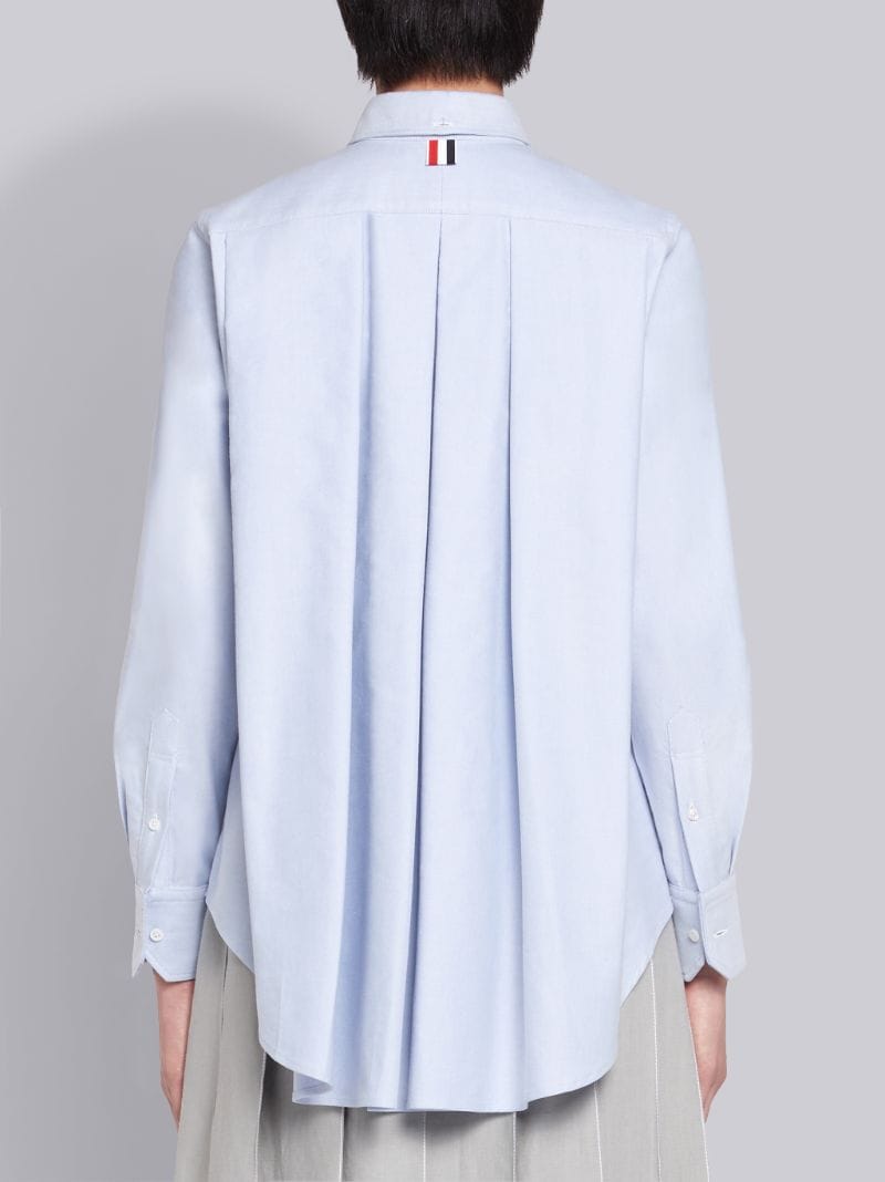 Light Blue Oxford Cotton Pleat Back Shirt | Thom Browne Official