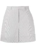 Thom Browne high-waist seersucker shorts - Grey