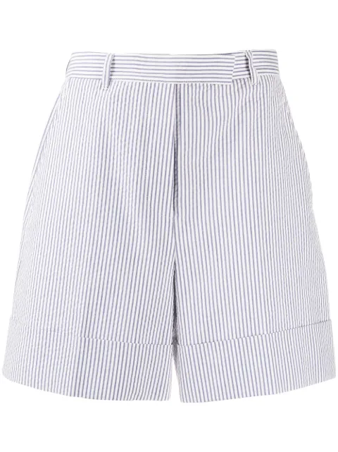 Thom Browne high-waist seersucker shorts