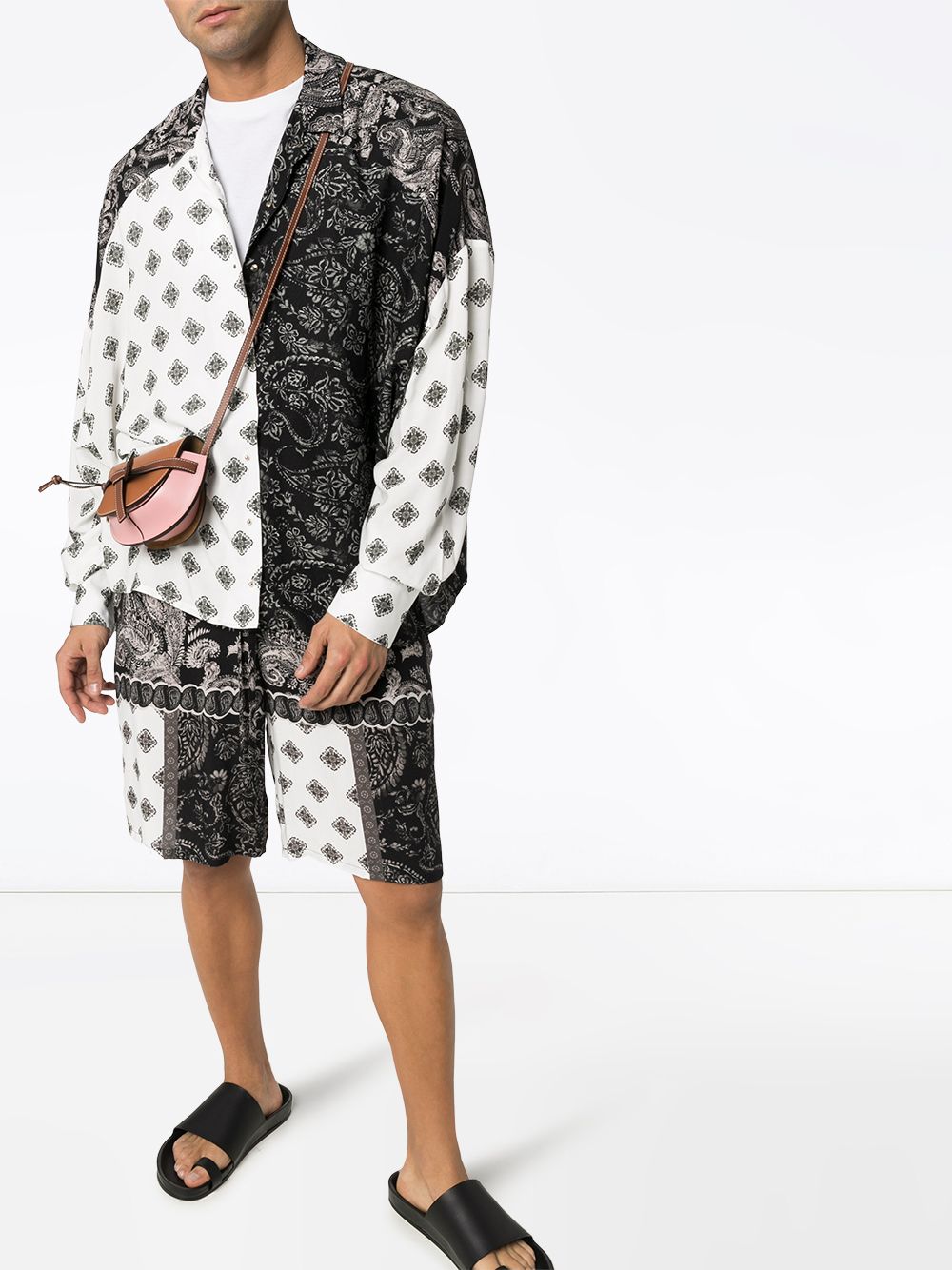 фото Esteban cortazar oversized paisley-print shirt