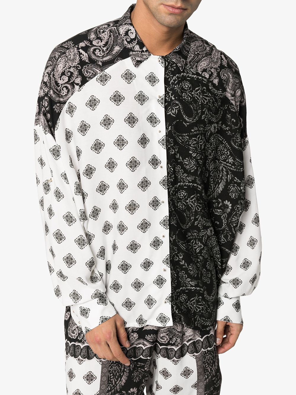 фото Esteban cortazar oversized paisley-print shirt