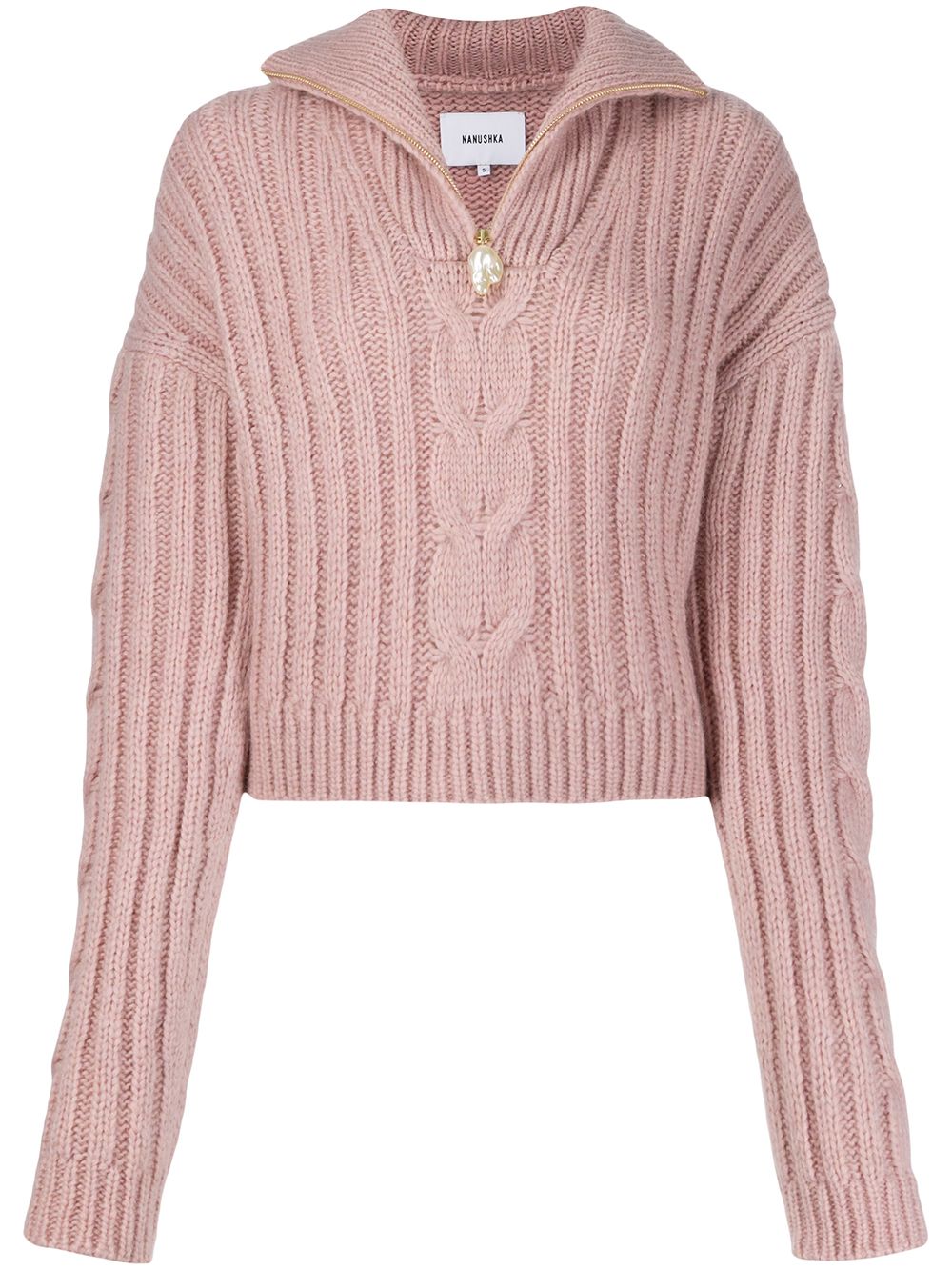 nanushka eria cable knit sweater