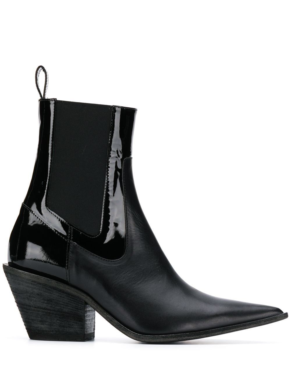 black pointed toe boots