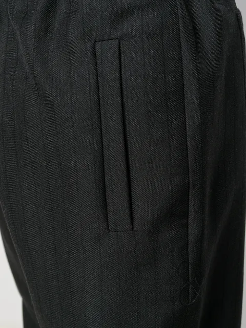 pinstripe drawstring trousers