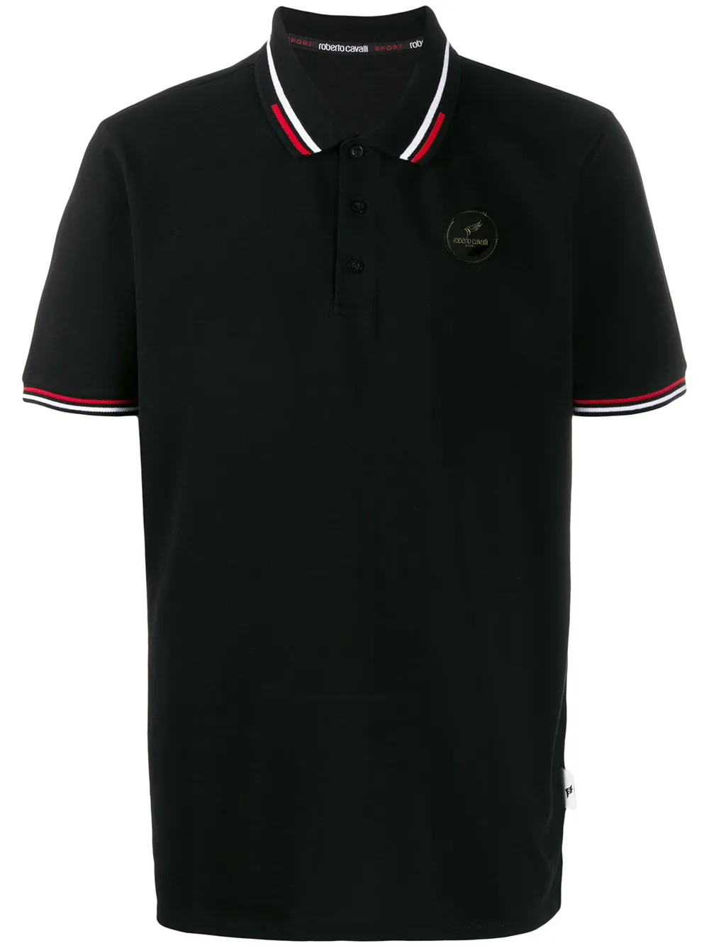 Roberto Cavalli Poloshirt met logopatch Zwart