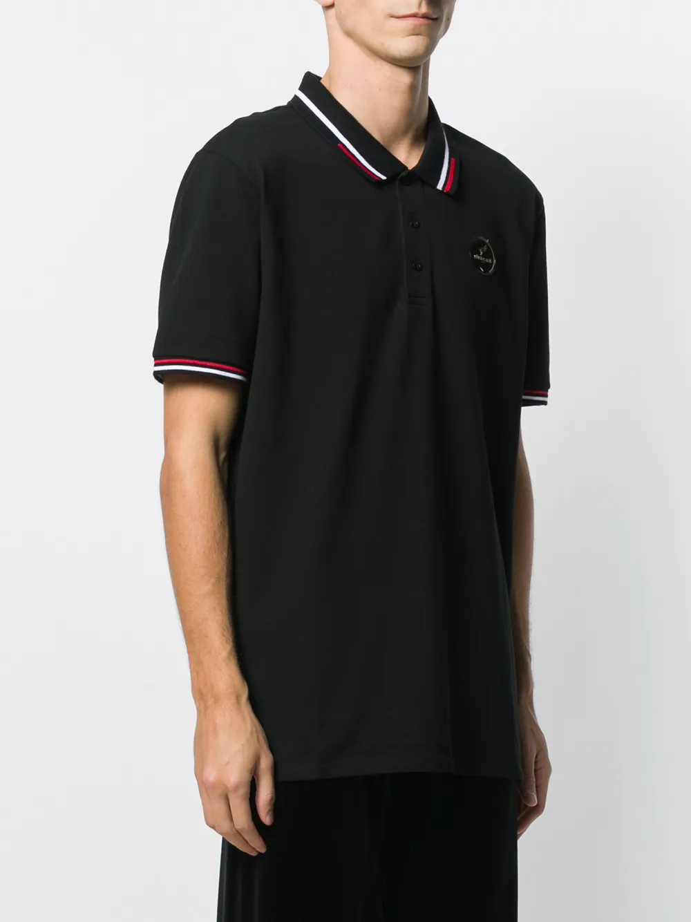 Roberto Cavalli Poloshirt met logopatch Zwart