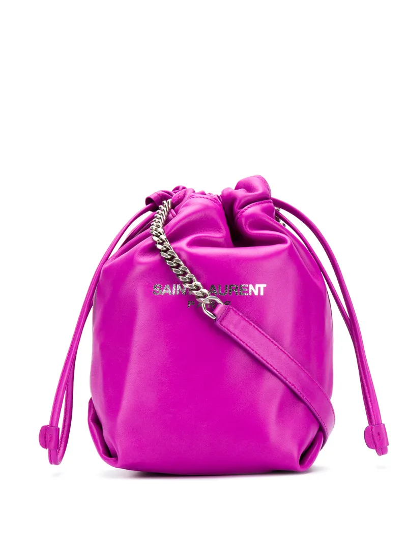 Saint Laurent Teddy Bucket Bag In Purple