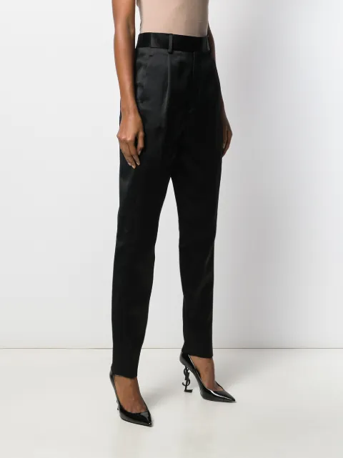 high waisted tapered trousers