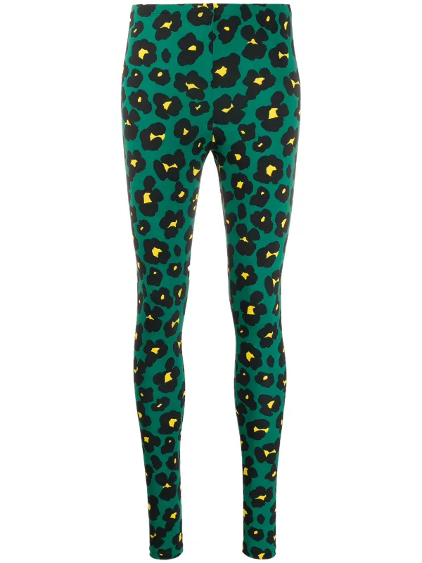 green leopard leggings