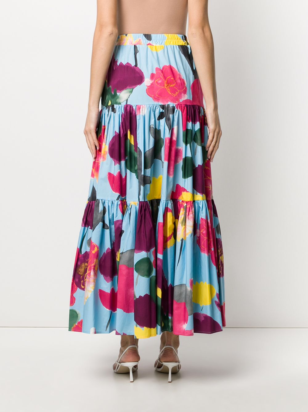 La DoubleJ x Mantero Prom Azzurro Print Flared Skirt - Farfetch