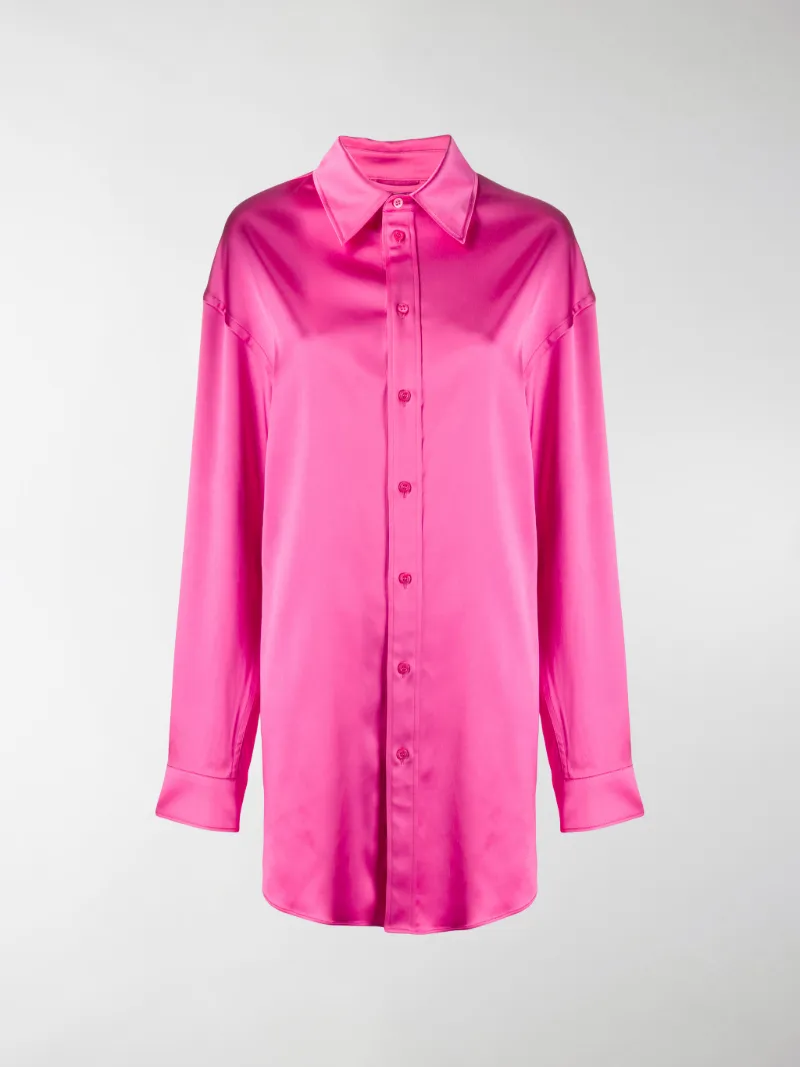oversized satin effect shirt