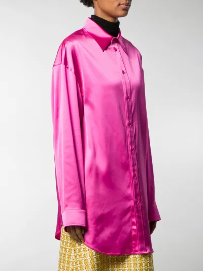oversized satin effect shirt
