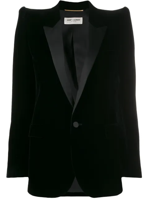 Saint Laurent exaggerated-shoulder blazer