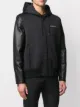 Givenchy leather sleeves hooded jacket