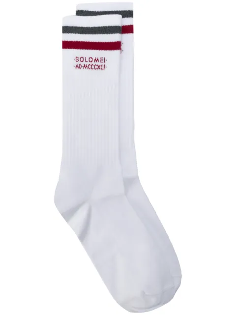 Brunello Cucinelli calcetines con rayas en contraste