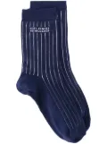 Brunello Cucinelli striped logo socks - Blue
