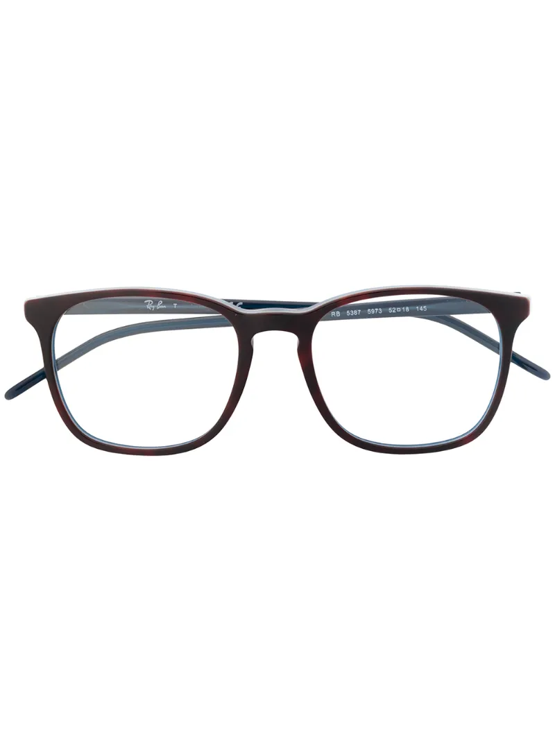 Ray Ban Square Frame Glasses In Red