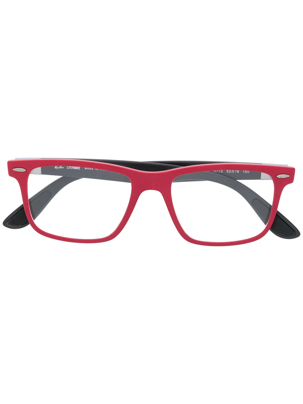 Ray Ban Rectangular Frame Glasses In Red
