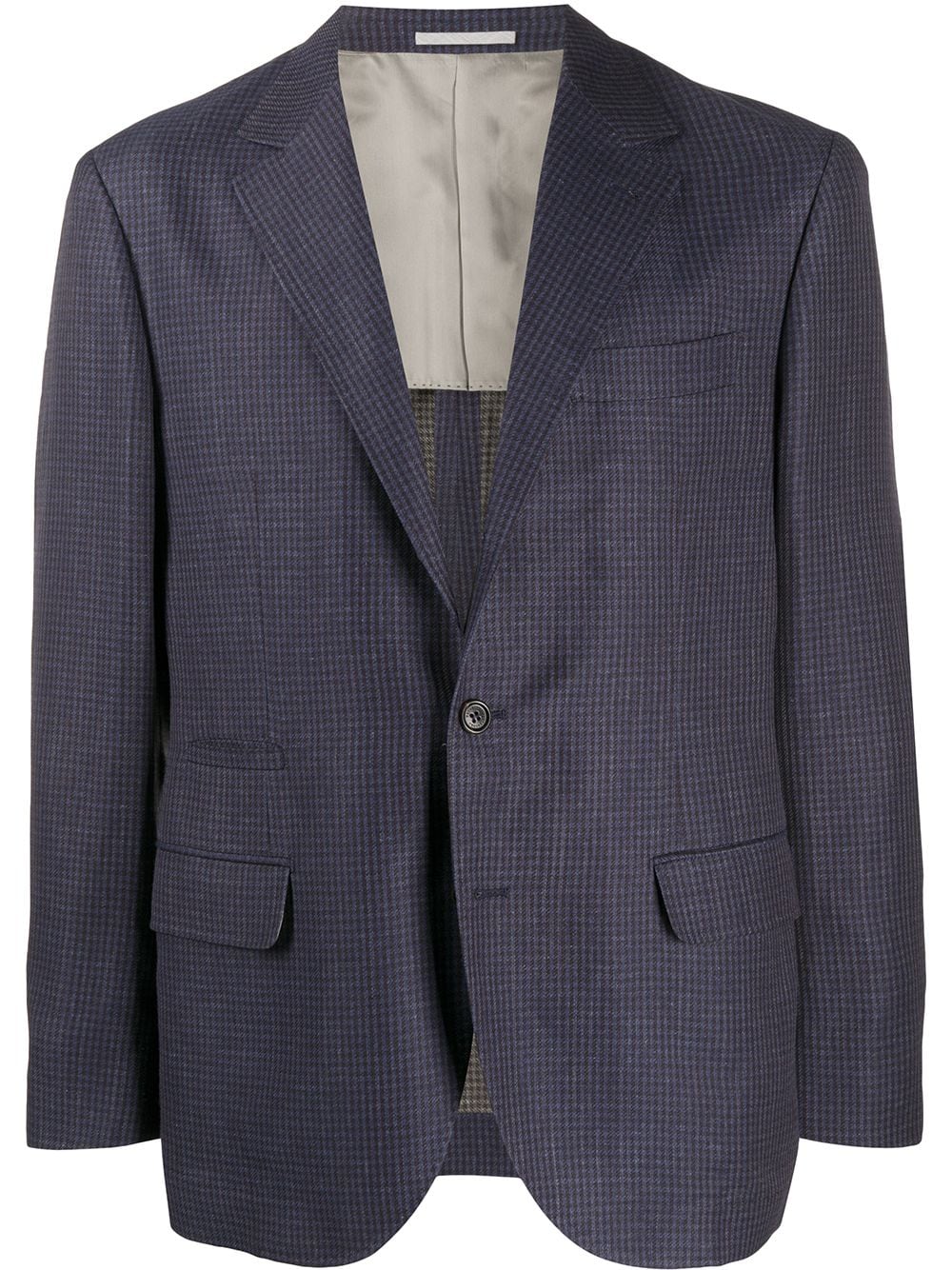 Brunello Cucinelli Jackett Mit Vichy-karomuster In Blue