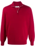 Brunello Cucinelli half zip jumper - Red