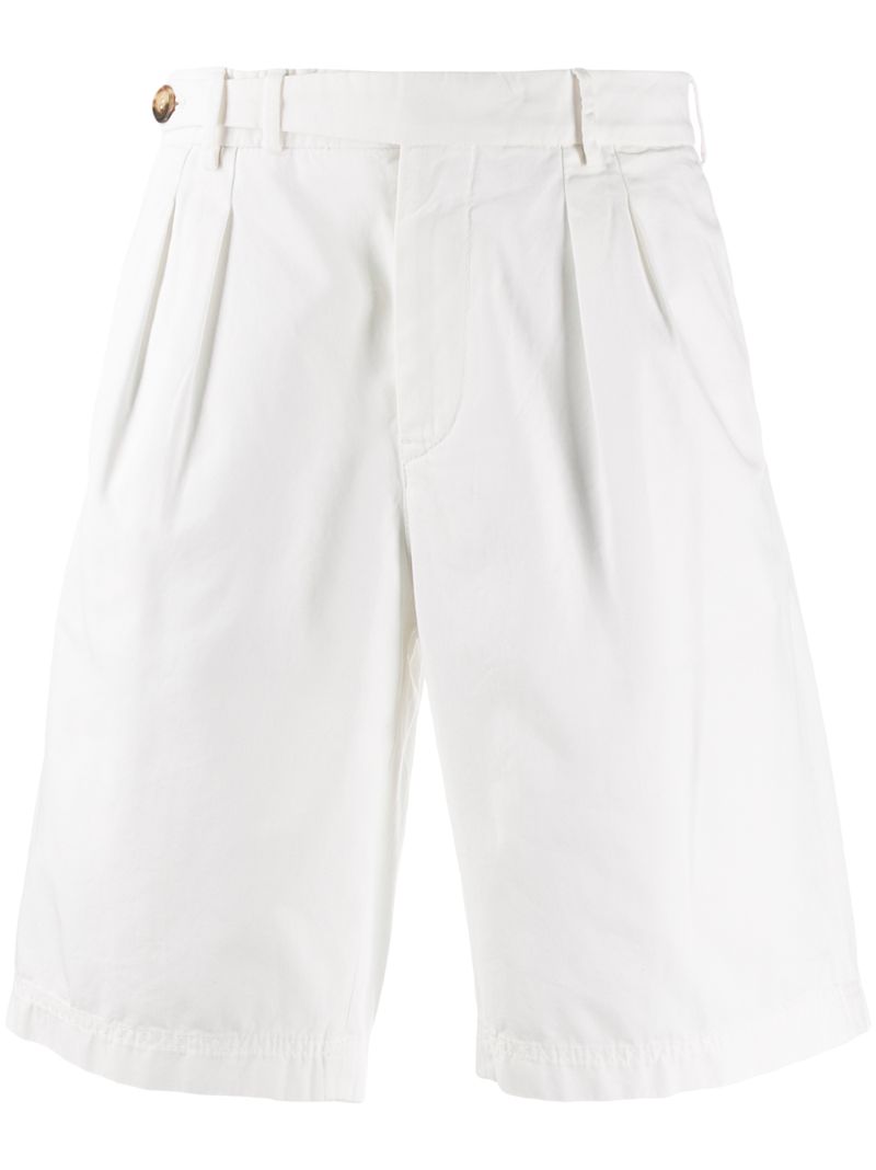 Shop Brunello Cucinelli Colour Block Tailored Shorts In White