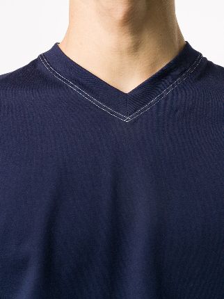 stitch detail V-neck T-shirt展示图