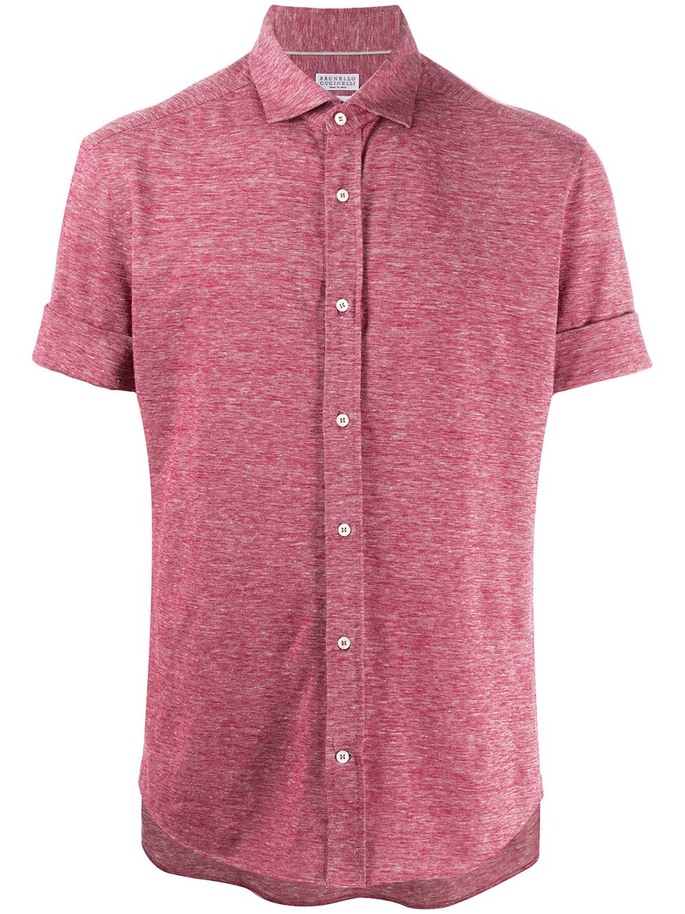 Brunello Cucinelli Interwoven Turn-up Sleeve Shirt In Red