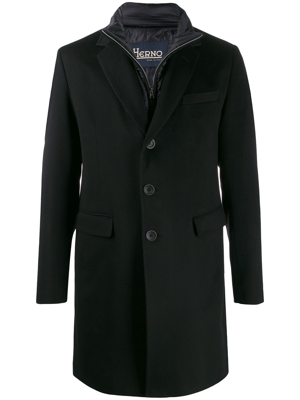 Shop Herno Single Breasted Coat In Black