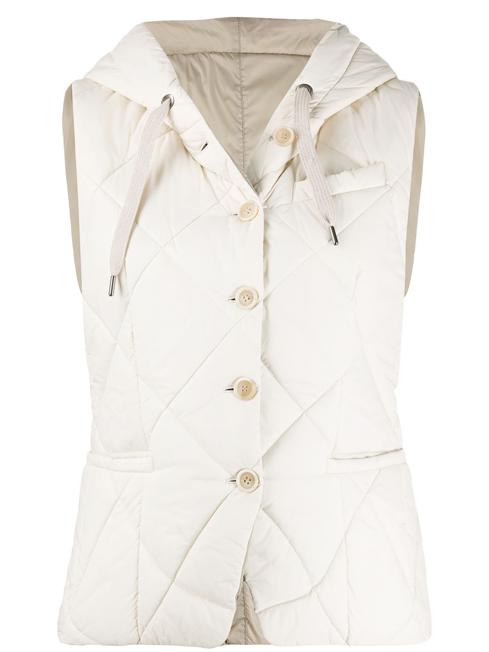Brunello Cucinelli Fitted Hooded Gilet In Neutrals