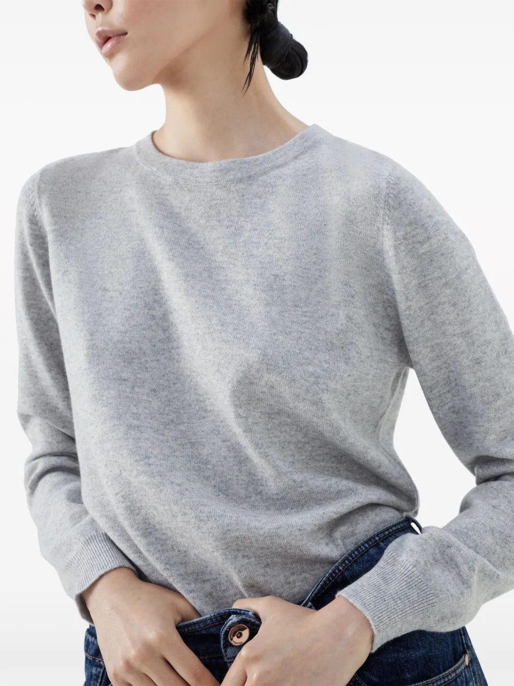 Brunello Cucinelli Relaxed Cashmere Jumper In Grey