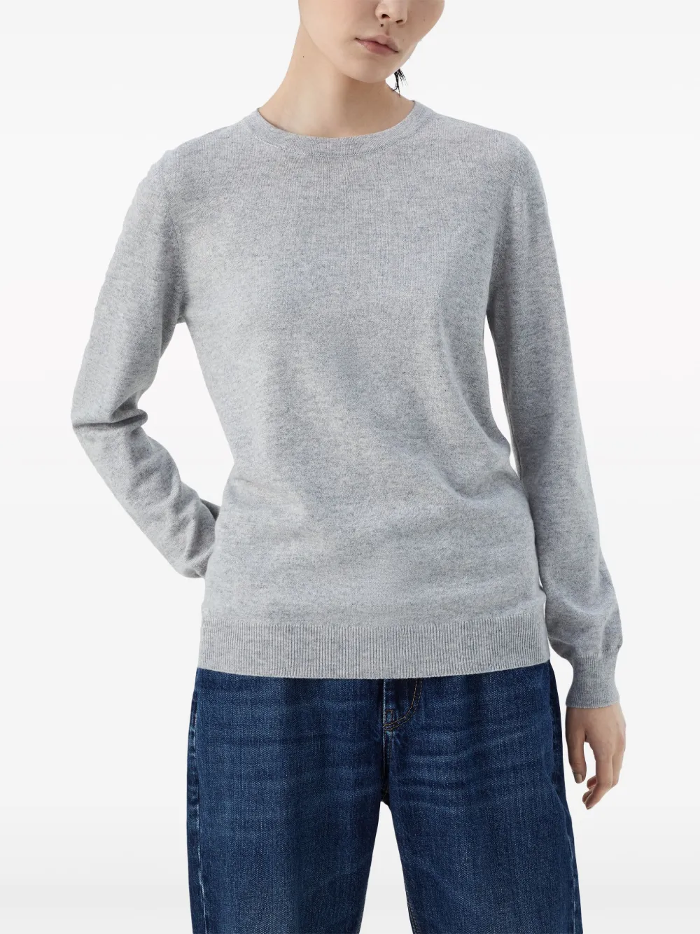 Brunello Cucinelli Relaxed Cashmere Jumper In Grey